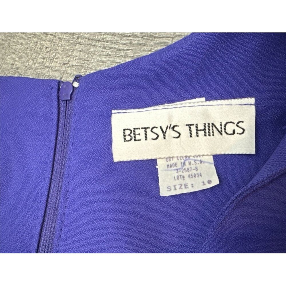 Vintage Betsys Things Dress‎ Womens 10 Purple Long Pleated Modest 90s Retro NEW - Picture 8 of 15